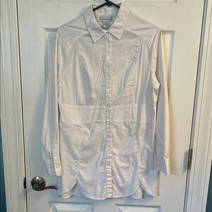 Soft Surroundings White Tunic with Pointed Collar